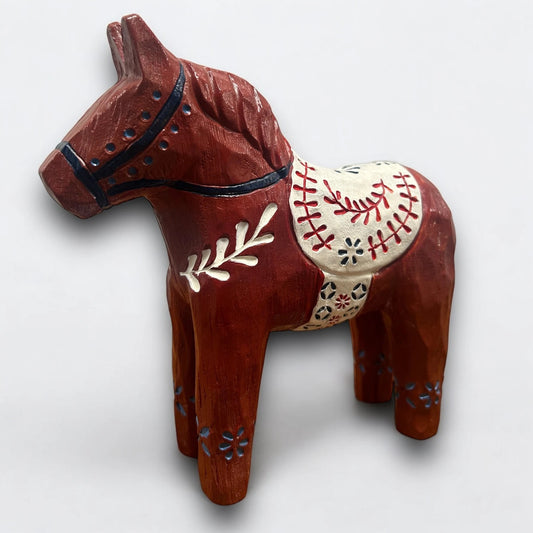 Mid Century Swedish Folk Art Dala Horse