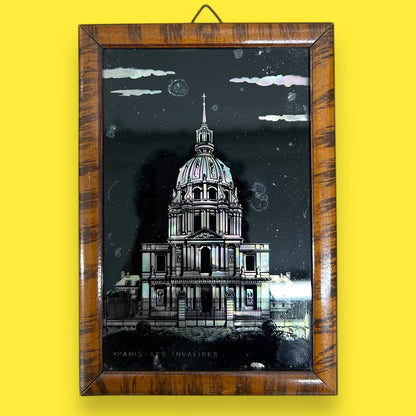 Vintage 1970s insane Asylum Paris France picture frame