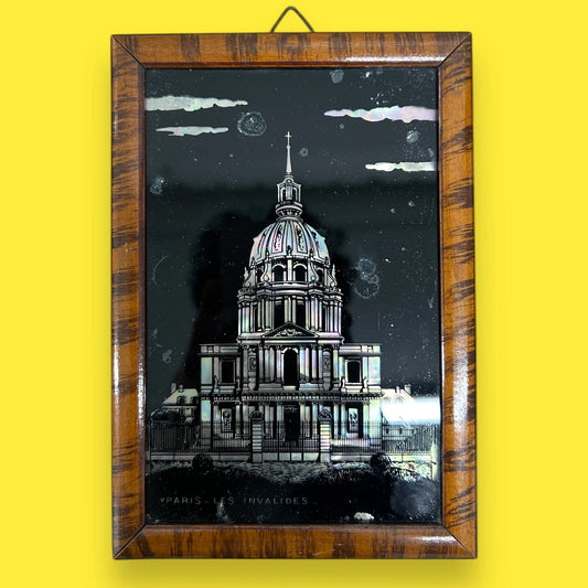 Vintage 1970s insane Asylum Paris France picture frame