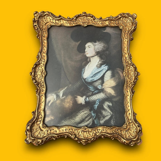 Vintage 80s Portrait of Mrs. Sarah Siddons Thomas Gainsborough Gilt Frame