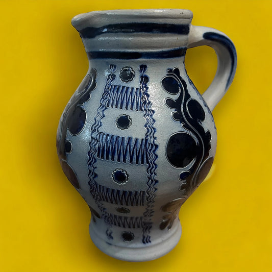 Mid Century West German Blue and White Pitcher Jug
