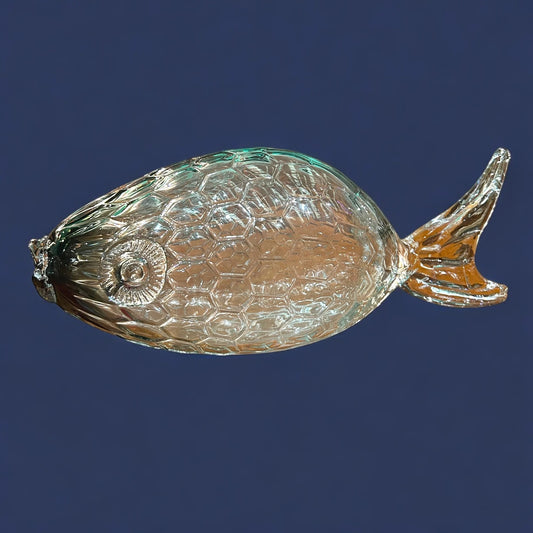 Mid Century Smoked Glass Art Fish