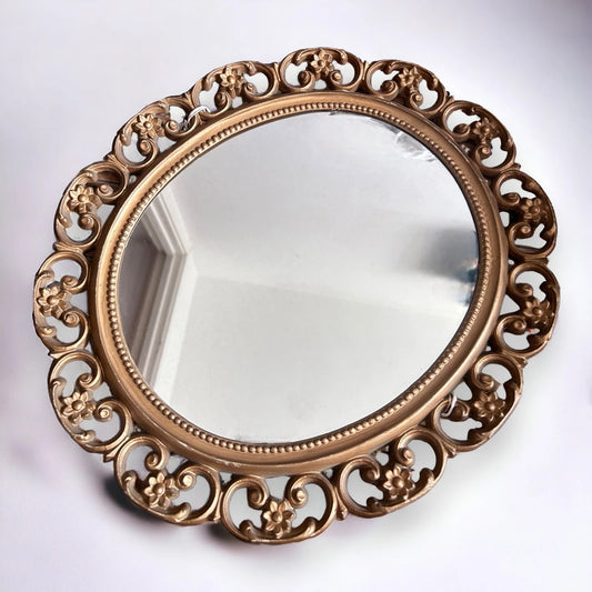 Vintage 1980s Gilt Oval Mirror