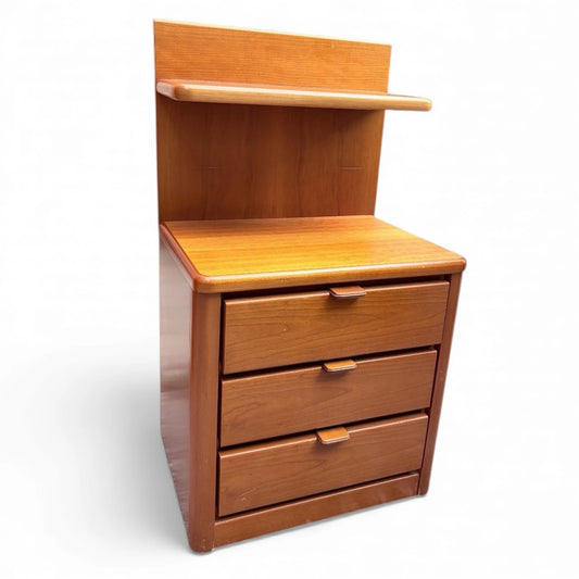 Mid Century Hülsta Teak Bedside Cabinet with Shelf | Vintage German Nightstand