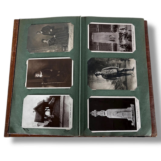 Vintage Victorian Era Postcards Photo Album Leatherback Book