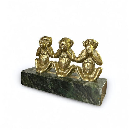 Mid Century Brass Wise Monkeys