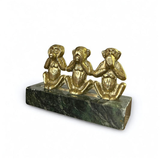 Mid Century Brass Wise Monkeys