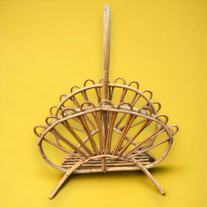 Mid Century Wicker Magazine Rack