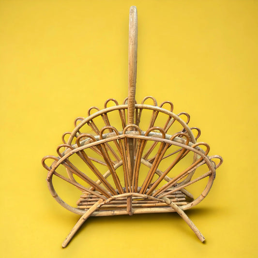 Mid Century Wicker Magazine Rack