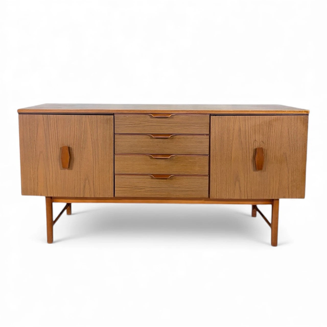 Vintage Europa Teak Formica Sideboard – 1970s Mid-Century Modern Cabinet