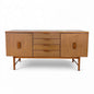Vintage Europa Teak Formica Sideboard – 1970s Mid-Century Modern Cabinet
