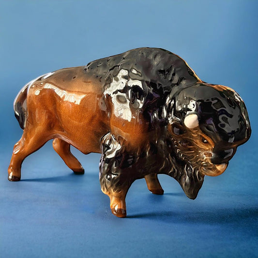 Vintage 1960s Ceramic Buffalo