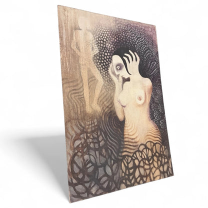 Original 1971 Abstract Nude Painting | Vintage Surreal Figurative Artwork on Canvas