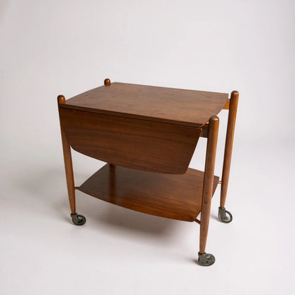 Mid Century Modern Vanson Drop-Leaf Teak Drinks Trolley