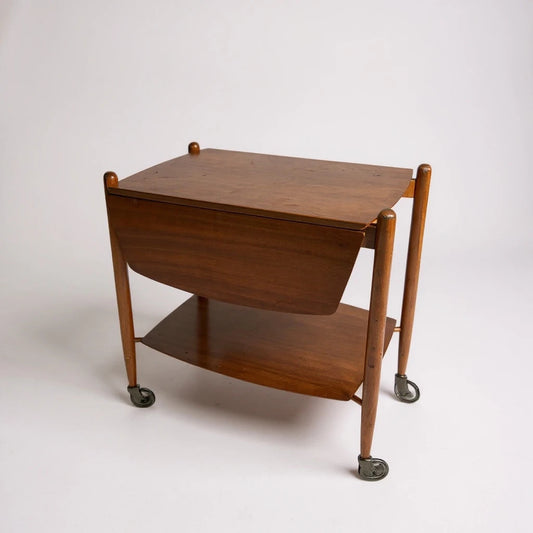Mid Century Modern Vanson Drop-Leaf Teak Drinks Trolley