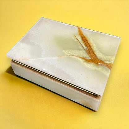 Vintage 1960s Onyx Marble Jewellery Box