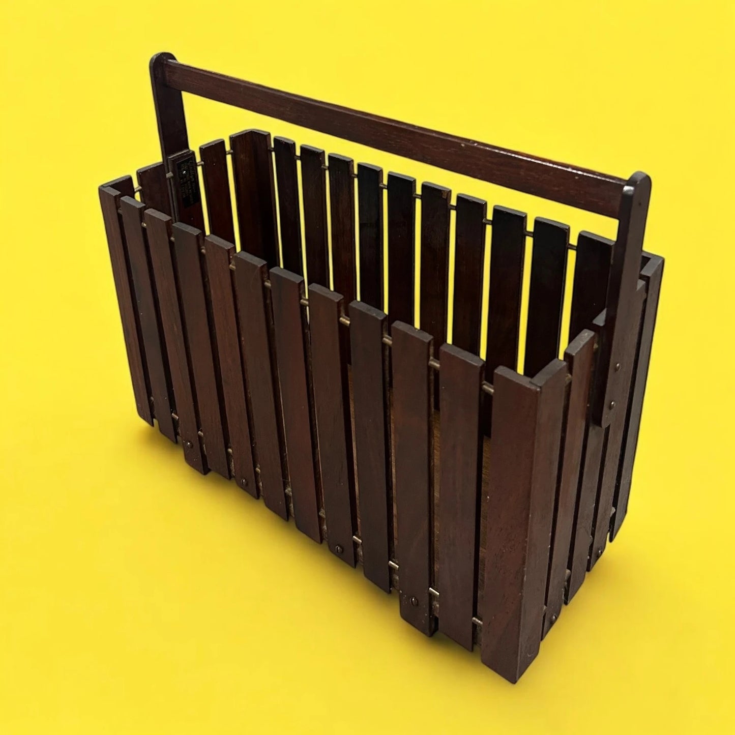 Mid Century Rosewood Slatted Magazine Rack
