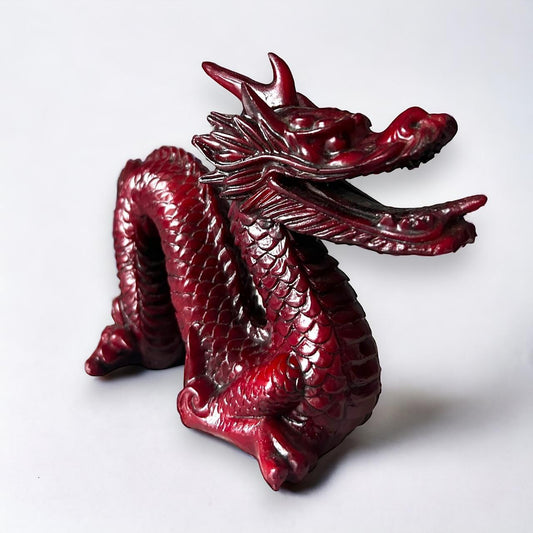 vintage 1970s Chinese red dragon sculpture