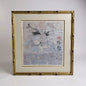 Vintage Bamboo Frame Wall Art – Crane Painting Print