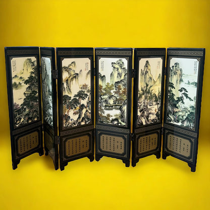 Vintage 1970s Chinese Art Mini Screen Divider