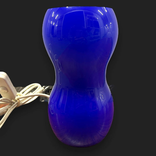 Vintage 90s Ikea Cobalt Blue Glass Table Lamp