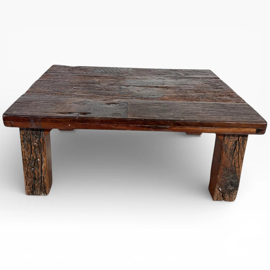 Driftwood Coffee Table – Rustic Reclaimed Wood Table With Chunky Legs