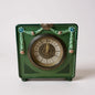 Vintage West German Mantel Clock | Green Ceramic Floral Table Clock