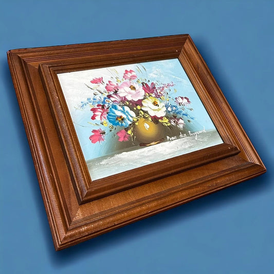 Vintage 1960s Hidden Compartment Floral Picture Frame