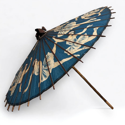 Vintage 1960s Chinese Art Deco Ballet Dancers Parasol