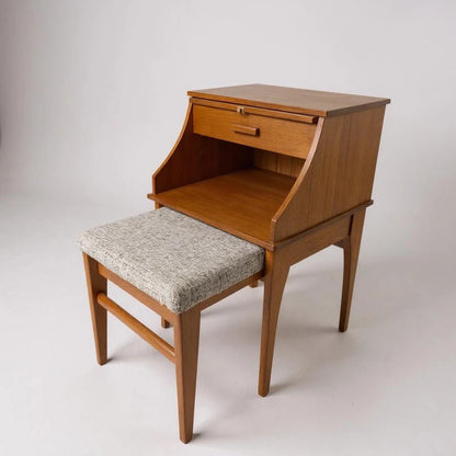 Mid Century Modern Chippy Heath Telephone Seat Table Bench