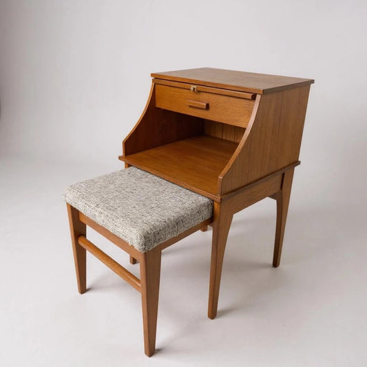 Mid Century Modern Chippy Heath Telephone Seat Table Bench
