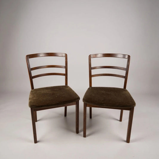 Pair of Vintage G Plan Dining Chairs – Mid Century Modern Wooden Ladder-Back Chairs