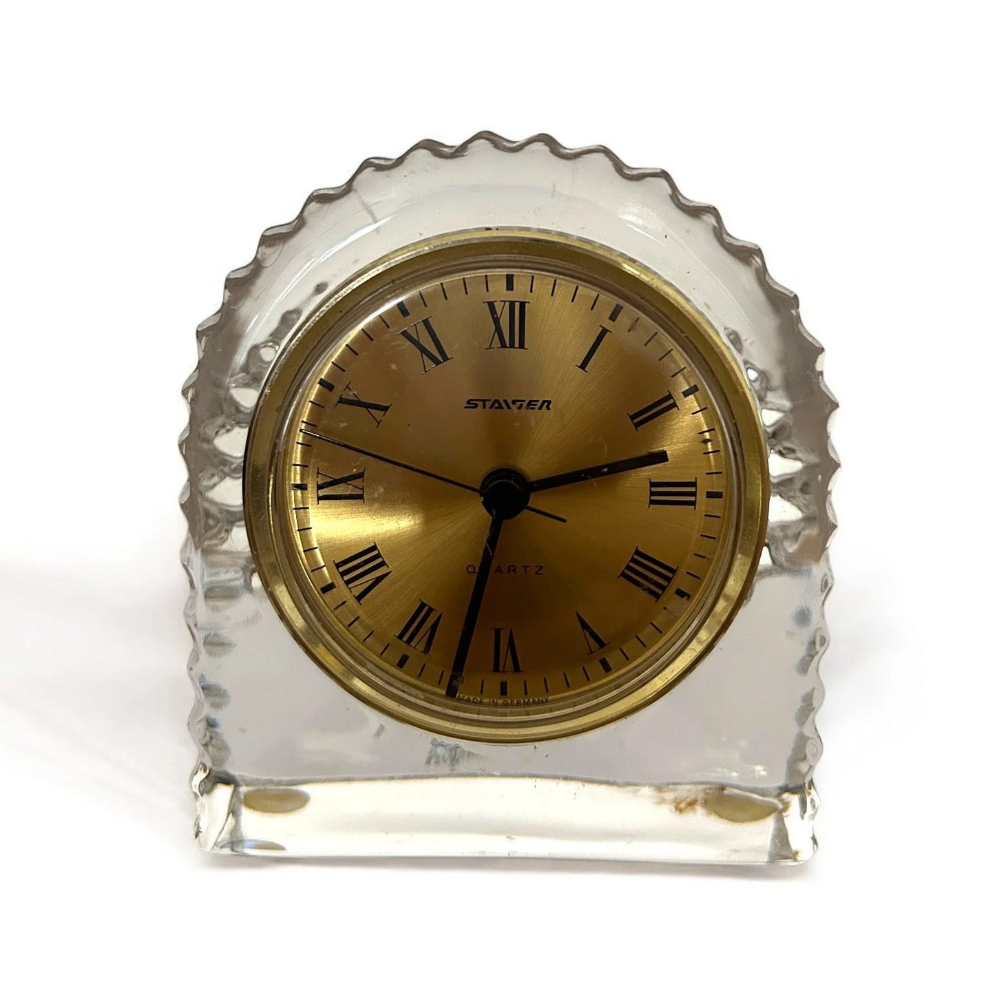 Mid century glass German mantle clock