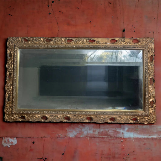 Vintage 1960s Gilt Rectangular Mirror