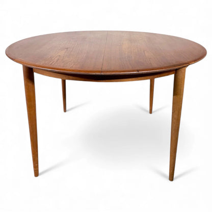 Extending Teak Dining Table – Mid Century Oval Round Leaf by Kai Kristiansen