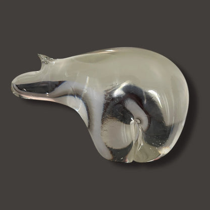 Mid Century glass polar bear paperweight