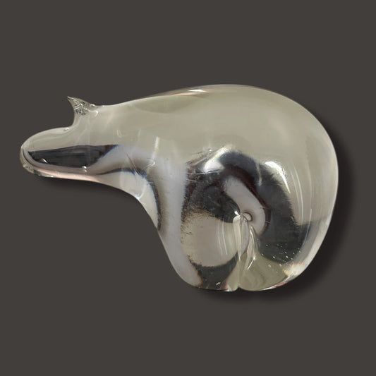Mid Century glass polar bear paperweight