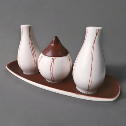 Mid Century Carltonware Brown Cruet Set