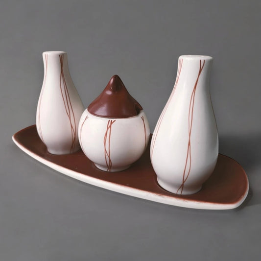 Mid Century Carltonware Brown Cruet Set