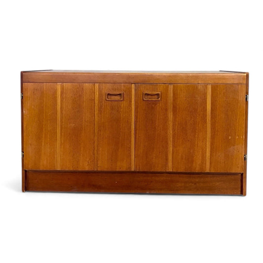 Vintage Teak Record Cabinet – 1960s Mid-Century Modern Low Sideboard