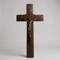 Vintage 1960s Walnut Wood Crucifix | Christian Jesus Christ Icon