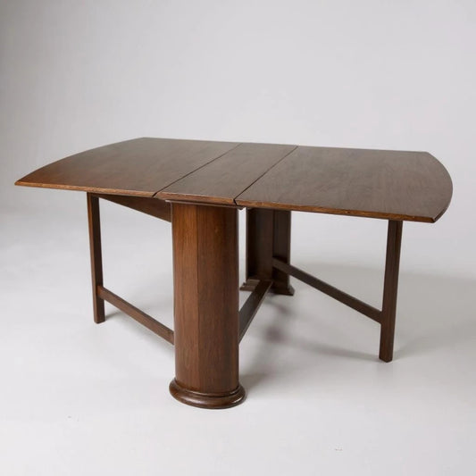 Vintage Art Deco Beautility Walnut Drop Leaf Extending Table