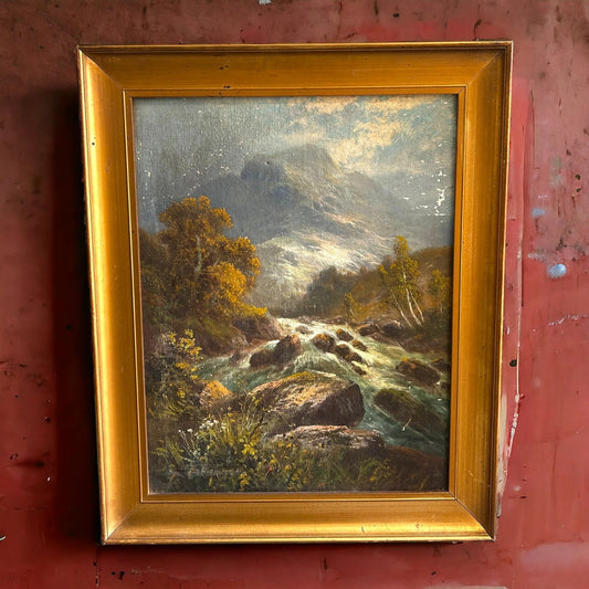 Vintage 1920s Frank Hider Victoria Era Nature Oil Painting