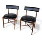 Pair of G Plan Afromosia Teak Dining Chairs – Black Vinyl Seats, 1960s Mid-Century Modern