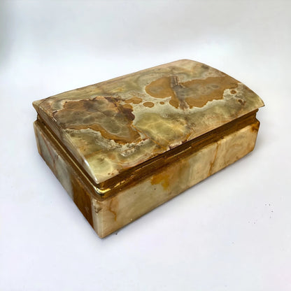 Vintage 1950s Onyx Marble Jewellery Box