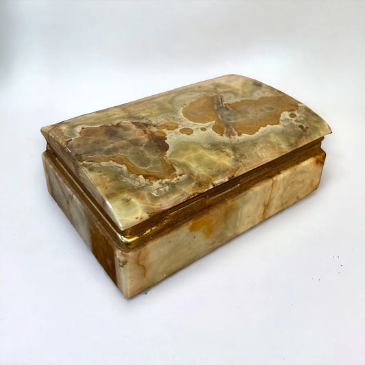 Vintage 1950s Onyx Marble Jewellery Box
