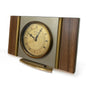 Mid Century Metamec Teak and Brass Mantle Clock