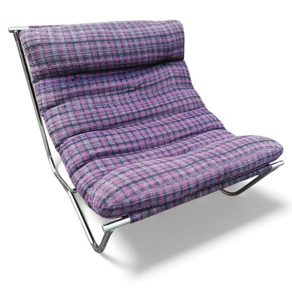 1970s Sling Chair in the Style of Peter Hoyte / Gillis Lundgren Mid-Century Chrome Lounge Chair