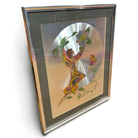 Mid Century Michelle Emblem Poppy Fairy Foil Painting