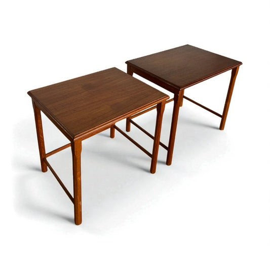 Pair of Vintage Nesting Bedside Tables – Mid-Century Teak Side Tables